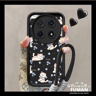Cute Cat Blue Flowers Phone Case For Vivo Y500 Y400 Pro Y300T Y100T Y97 Y91i Y90 Y89 Y83 Y75S Y52 Y5