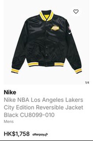 (美版) NIKE LAKERS NBA 特別雙面穿著版 男裝外套