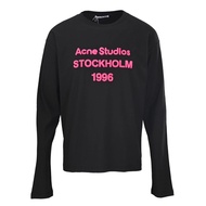 26SS ACNE STUDIOS 1996 Pink Flocking Letter Long Sleeve T-Shirt