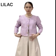 Atasan blazer wanita187 tweed crop top wanita tweed lengan panjang cardigan casual