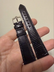 原裝 Rolex 黑色 蜥蜴皮 錶帶 連鋼扣 現行版 20mm 扣 16mm 適合 1600 1601 1603 1016 1675 5513 1019 1803 16014 16234 16030 