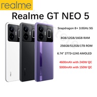 Global rom Realme GT Neo 5 5G Unlock Smartphone 12GB Ram 256GB Rom 150W charger GT 3 Snapdragon 8+ 6.74 Inches 140HZ NFC