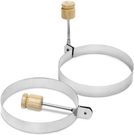 Egg Poacher Rings Stainless Steel Set of 2 - Make Cooking Perfect Pancakes Burgers Omelettes Benedic