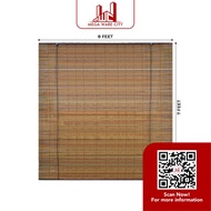 MWC Bamboo Blinds (8 x 7ft) Wood Blind Curtain Indoor Outdoor Langsir Bidai Buluh Kayu Tirai Tingkap