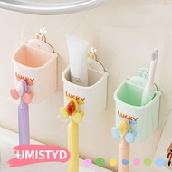 UMISTYDREAMUM9U Toothpaste Storage Rack, Wall Mounted Punch Free Toothbrush Holder,  Durable Cartoon