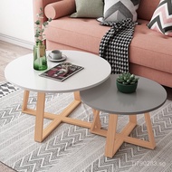 Small Coffee Table Double Bedroom Round Coffee Table Solid Wood Legs Modern Wholesale Home Simple Ba