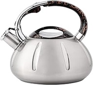 Home Office Kettle Stove Top Whistling Kettle Whistling Tea Kettle 3L Stainless Steel Coffee Tea Pot Modern with Ergonomic Handle for Gas Electric and Induction Hobs
