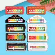 [Rainbow] My Social Battery Mood Changer Enamel Brooch MY SOCIAL BATTERY Removable Choice Heart Badg