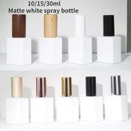 Flat Square Matte White 10/15/30ML Glass Premium Perfume Spray Bottles Empty Travel Refillable Bottl