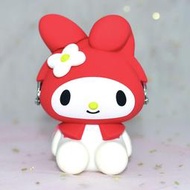 紅色 My Melody 美樂蒂造型 矽膠零錢包 mimi POCHI 日本正版 mk319