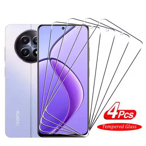 4PCS Tempered Glass for Realme 12 Plus 5G Clear Screen Protector for Realme 11 10 9 9i 8 8i Pro Plus