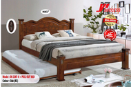 Yi Success Oakwood Wooden Queen Bed / Export Quality Queen Bed / Katil Queen Kayu / Wooden Double Bed /Strong KD Bedbase