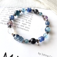 原礦藍晶貔貅 黑髮晶 超七 魔鬼海藍寶 平衡 智慧 財富能量