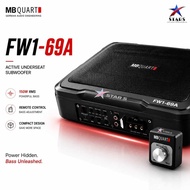 MB QUART FW1-69A 6x9" ACTIVE UNDERSEAT SUBWOOFER 150W RMS SLIM POWERED BASS SYSTEM WITH REMOTE CONTR
