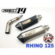 Project79 Exhaust KTNS RHINO 125 Mini Ducati Slip On Piping Muffler Stainless Steel Project 79 QPM05SV/CB Accessories