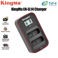 KingMa EN-EL14 Battery and LCD Dual Charger Kit for Nikon D3100 D3200 D3400 D5100 D5500 D5600 Compat