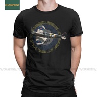 British RAF Supermarine Spitfire Fighter Plane T Shirts Men Cotton T-Shirts Plane WW2 Pilot Aircraft