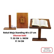 Rekal Standing Meja 40 X 27 Cm Stand Buku Stand Laptop Note Book Stand Kayu Serbaguna