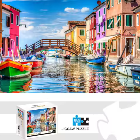 1000 Pieces Burano Island Jigsaw Puzzle Home Decor Adults Puzzle Games Family Fun Floor Puzzles Educ
