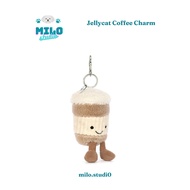 Jellycat Coffee charm teddy bear keychain