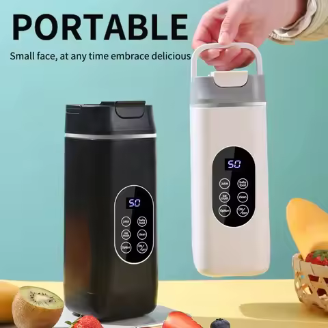 Electric Blender Rechargeable Portable Juicer USB Charging Hand Blender Electric Fruit Juicer 12 Bla