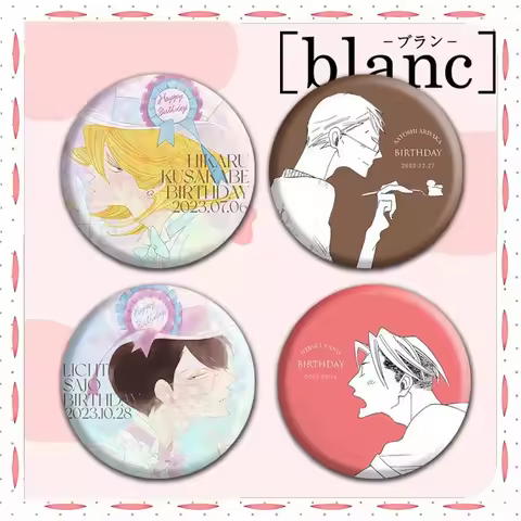 Anime Doukyuusei Kusakabe Hikaru Sajou Rihito Cosplay Badge Pin SPTE Tinplate Brooch Prop