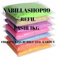 ( FREE BUBBLE WRAP ) Mainan Pasir Ajaib Anak Kemasan 1kg Pasir Anak Pasir Ajaib Refill / Refil Pasir