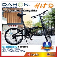Dahon Hit Folding Bike 20" Aluminum Frame Shimano 1x6speed Lightweight Ringgan 12kg Basikal Lipat