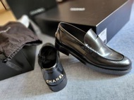 Chanel Black Leather Loafers