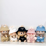 Labubu 12th Generation labubu Clothes Street Wear Fashion Overalls Bucket Hat Set Seated Pendant Dre