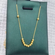 Hot Selling Genuine Gold Fashion Design AU750 Chain 18k Gold Beads Chain Necklace Wholesale