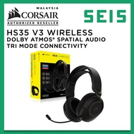 Corsair HS35 V3 Wireless Gaming Headset Dolby Atmos Tri Mode Connectivity 2.4GHz Bluetooth Wired