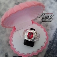 cincin lelaki permata merah silver 925, cincin lelaki perak 925 batu merah, silver 925 men ring in r