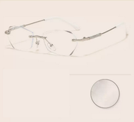 時尚防藍光高清無框超輕抗疲勞老花眼鏡(規格:205銀色 防藍光150度【建議50-54歲】)#