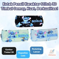 Character Pencil Case Pouch Cutebiru H-255 - 3D Embossed Emblem School Pencil Case