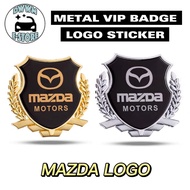 2pcs VIP 3D Metal Mazda Emblem Badge Logo Car Sticker Decals personality reflective Stylish for Elec