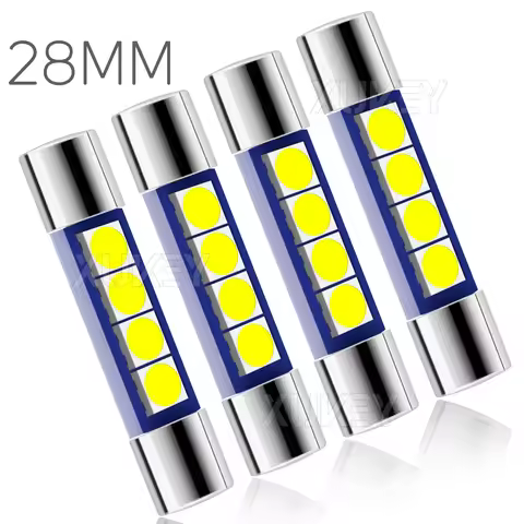 4 Pack 29 28mm LED Fuse 6614F 6612F TS-14V1CP LED Festoon Bulbs Car Interior Sun Visor Light Vanity 