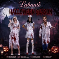 Labanié Halloween Masquerade Costume Bloody Nurse, Insane Surgeon & Corpse Bride Horror-Themed Dress