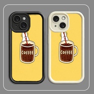 Chicken Drinking Coffee iPhone Case, Camera Protection iP 11/12/13/14/15/16/17/Plus/Air/Pro/Max