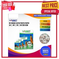 RC Rough Satin Photo Paper A4 | 4R | 3R | 5R 260 GSM Waterproof Photopaper 20 Sheets/Pack
