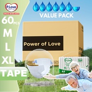P.Love Adult Tape Diapers  E Series Value Box (60 Pcs)
