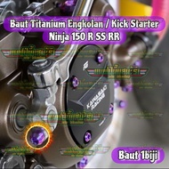 (UNIT) Kick Starter Crank Bolt Ninja 150 R SS RR Titanium Compayu Probolt Stainless GR5 Vietnam Heng