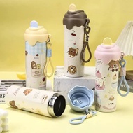 TERMOS Caitlynmart Tumbler Thermos Vacuum Stainless SUS 316 Ice Cream Bakery Cute Model Size 600ml T