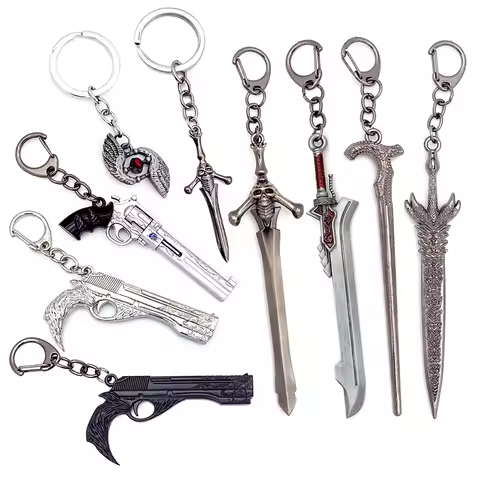 DMC Devil Dante Sword Rebellion Awakening Keychain Game Peripherals May Nero Red Queen Revolver Ebon
