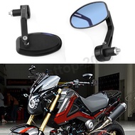 Motorcycle 7/8" 22mm Handle Bar End Side Mirror Oval