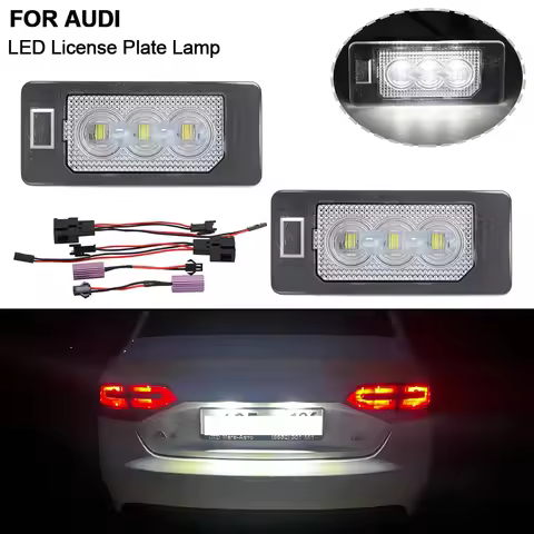 For Audi A1 A4 B8 A5 S5 A6 C7 A7 Q5 RS5 TT TTS Number Plate Lamps Error Free with Canbus 2PCS Plug&P