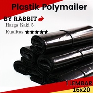 polymailer kantong online hitam glossy 16x20 kantong Plastik