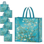 NymphFable 6 Pek Beg Beli-belah Dragonflies Garden Boleh Digunakan Semula - Beg Tote Kalis Air 50LBS