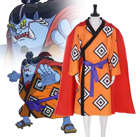 Whale Shark Man Jinbe Cosplay Sea Hero A Reliable Fat Blue Man Orange Kimono Red Robe Halloween Fest
