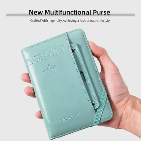 Rfid Blocking Passport Holder Compact Pu Leather Passport Holder Passport Wallet Multifunctional Tra